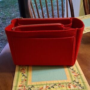 Red Felt Large Purse Organizer